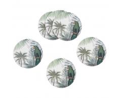 6 dessous de verre imprimé tropical