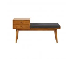 Banquette d'entrée vintage 2 tiroirs en manguier L.120cm Flynn