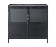 Buffet indus vitré en métal noir L 87 cm Edison