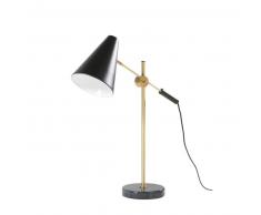 Lampe orientable en marbre et m&eacute;tal noir