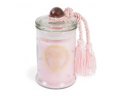 Bougie bonbonnière parfumée poudre de riz rose H 11 cm