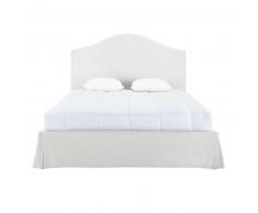 Lit &agrave; housser avec sommier &agrave; lattes 160x200 en lin Danceny