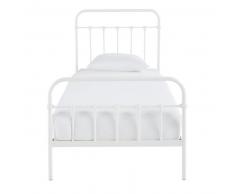 Lit 90x190 en métal blanc cassé Karl