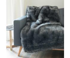 Plaid en fausse fourrure noir 150 x 180 cm SCAFFEL