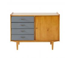 Buffet vintage 1 porte 4 tiroirs en pin massif Daphnée