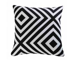 Coussin de jardin motifs géométriques noirs et blancs 45x45 NAHIRA