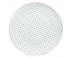 Assiette plate en porcelaine vert d'eau D 27 cm GÉOMÉTRIK