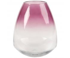 Vase trapèze en verre teinté rose dégradé H20