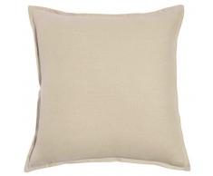 Coussin en lin lavé beige 60x60
