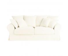 Canap&eacute;-lit 3 places en coton ivoire Bastide