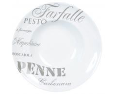 Assiette creuse en porcelaine grise D 30 cm PASTA