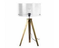 Lampe en m&eacute;tal bronze et verre