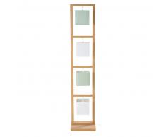 Lampadaire en chêne 4 abat-jours H150