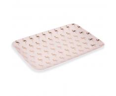 Plat en porcelaine rose FLAMINGO