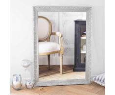Miroir en bois de paulownia argent&eacute; H 120 cm VALENTINE