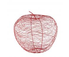 Statuette pomme en fil de métal rouge H39