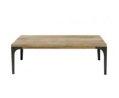 Table basse en manguier massif et métal L 110 cm Metropolis