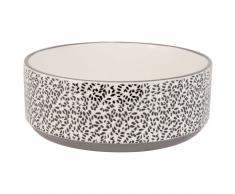 Saladier en fa&iuml;ence ivoire &agrave; motifs