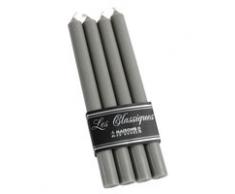 4 bougies longues grises H 28 cm