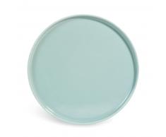 Assiette plate en fa&iuml;ence bleue D 27 cm HELSINKI