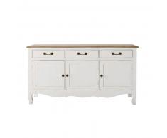 Buffet 3 portes en manguier blanc Versailles