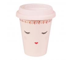 Mug de voyage poup&eacute;e en porcelaine rose