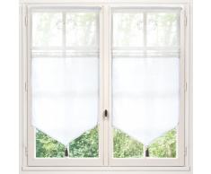 Rideau court en coton blanc 60 x 120 cm ELOISE