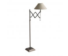 Lampadaire en métal et coton taupe H 148 cm COLOGNE