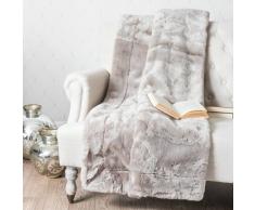 Plaid en fausse fourrure gris 150 x 180 cm SWART