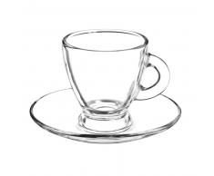 Tasse et soucoupe en verre ROMA