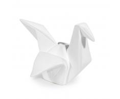 Statuette grue origami blanche H 10 cm VINTAGE