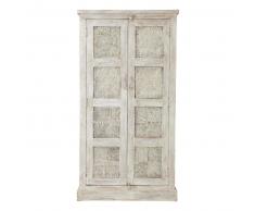 Armoire en manguier blanche effet vieilli L 90 cm Taj