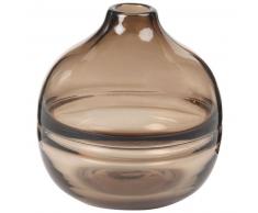 Vase boule en verre fum&eacute; H20