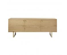 Buffet 3 portes et pieds en m&eacute;tal coloris laiton Karla