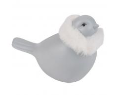 Statuette oiseau bleu clair H9