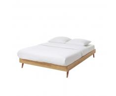 Lit vintage 140x190 avec sommier &agrave; lattes Sixties