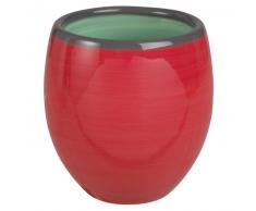 Tasse en faïence rouge et verte