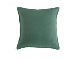 Coussin en lin lavé vert basilic 45x45
