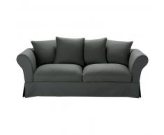 Canap&eacute;-lit 3/4 places en coton gris ardoise Roma