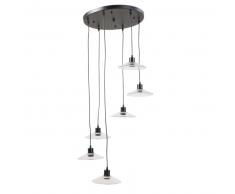 Suspension en métal noir et verre