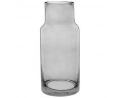 Vase en verre teint&eacute; bleu H25