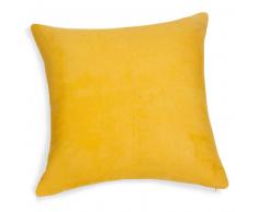 Coussin en suédine jaune 60x60cm CITRON