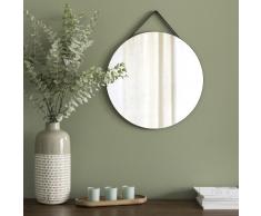 Miroir rond à suspendre noir D33