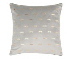 Housse de coussin gris motifs panthères 40x40