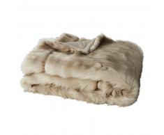 Plaid imitation fourrure marron glac&eacute; 150x180