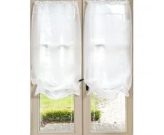 Rideau court à nouettes en lin écru 60 x 120 cm MARQUISE