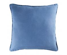 Coussin en lin lavé bleu marine 60x60