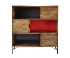 Buffet haut en manguier gris/orange L 133 cm Arty