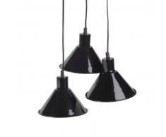 Suspension triple en métal noir