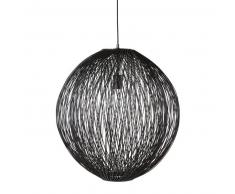 Suspension filaire en rotin noir